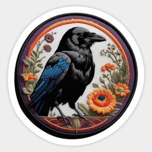 Nouveau Crow Embroidered Patch Sticker